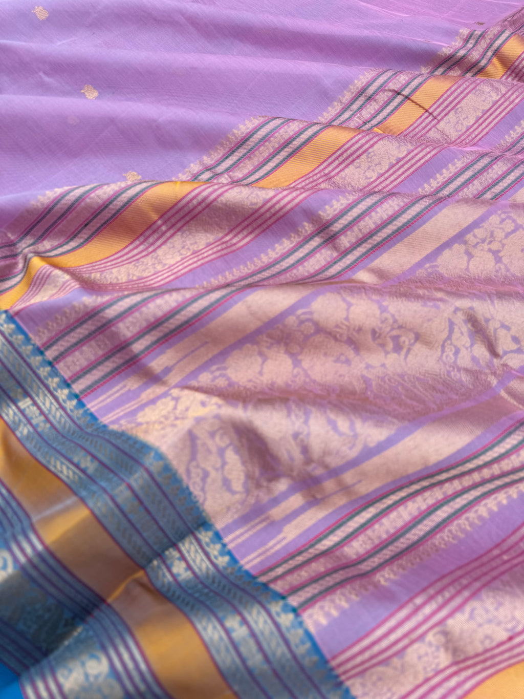 Zari Kissed Silk Cotton - a pastel English lavender at the best