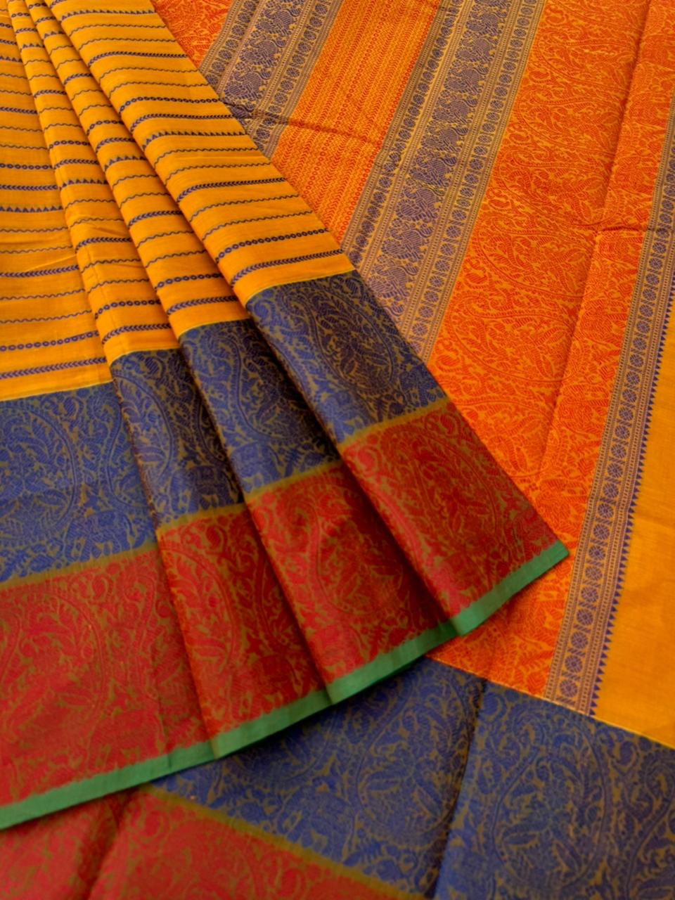 Mangalavastaram - a grandest mustard veldhari with grand border