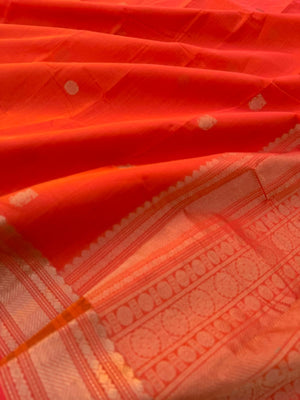 Zari Touched Mangalavastaram - Fanta orange and gold