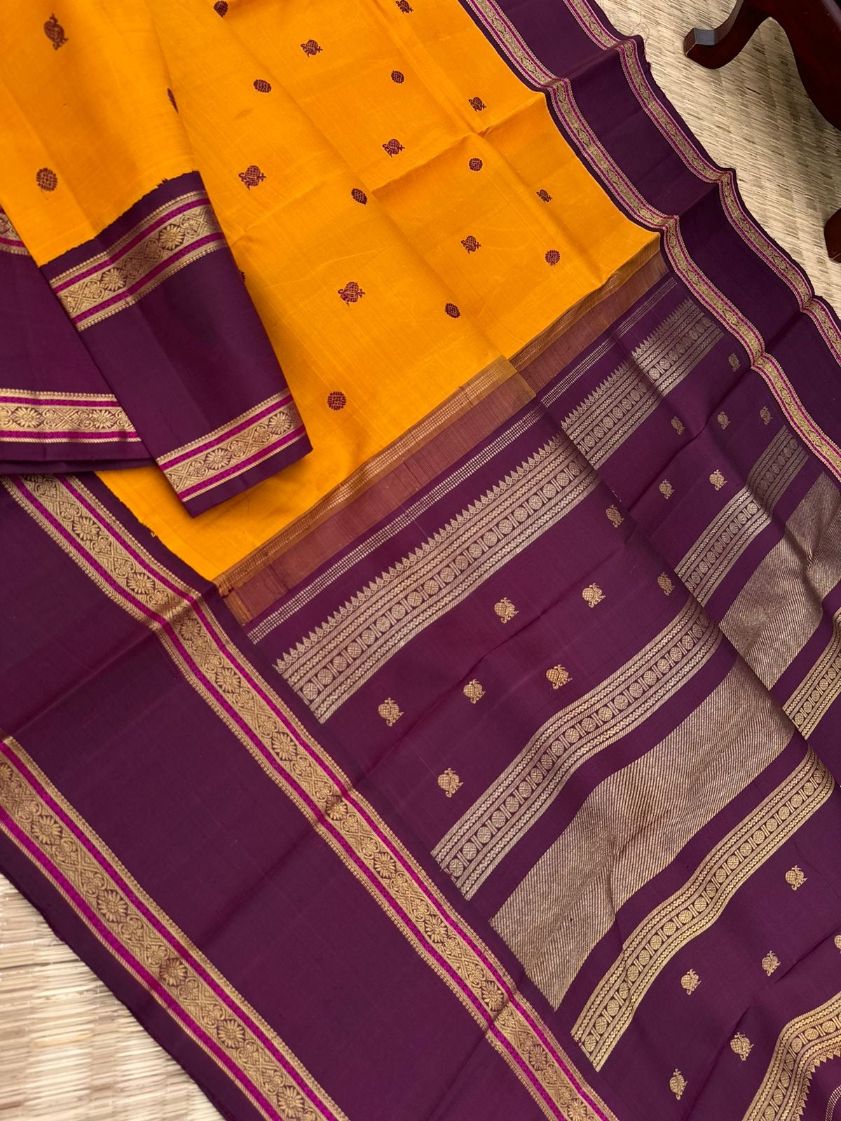 Meenakshi - Heirloom Korvai Kanchivaram - vintage mustard and betel nut