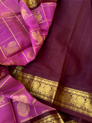 Korvai Silk Cotton - keva short pink Mayil chackaram