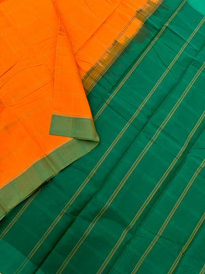 Pragatham - Contrast Play- carrot Orange and green