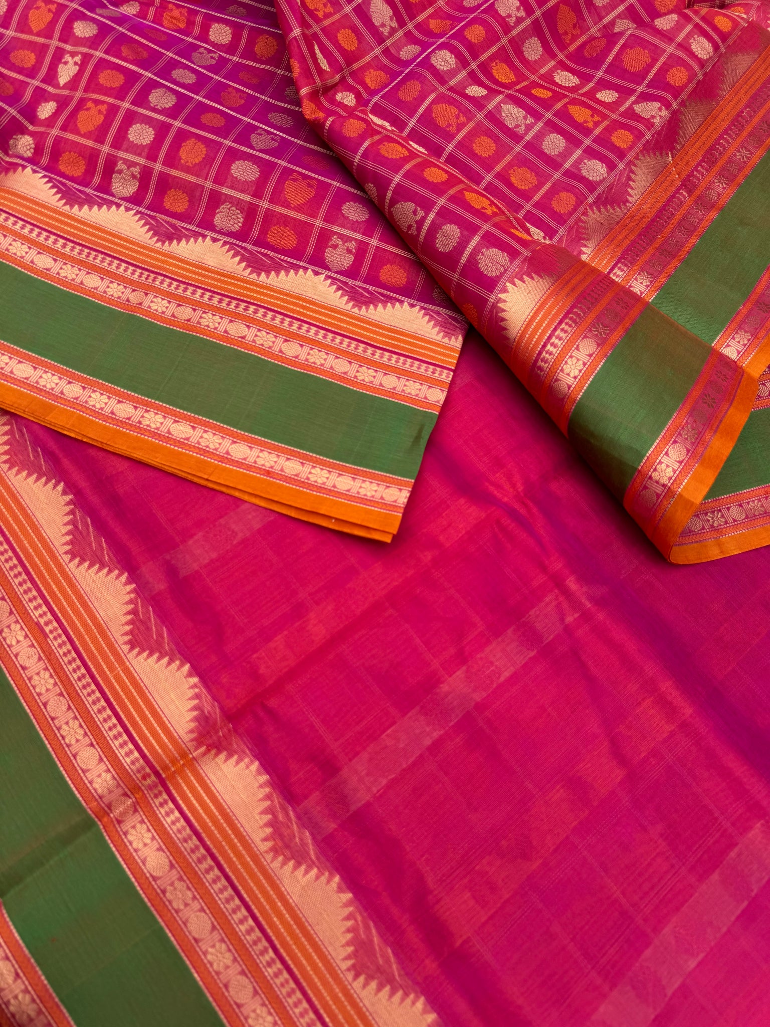 Woven Motifs Silk Cotton - pink 1000 buttas