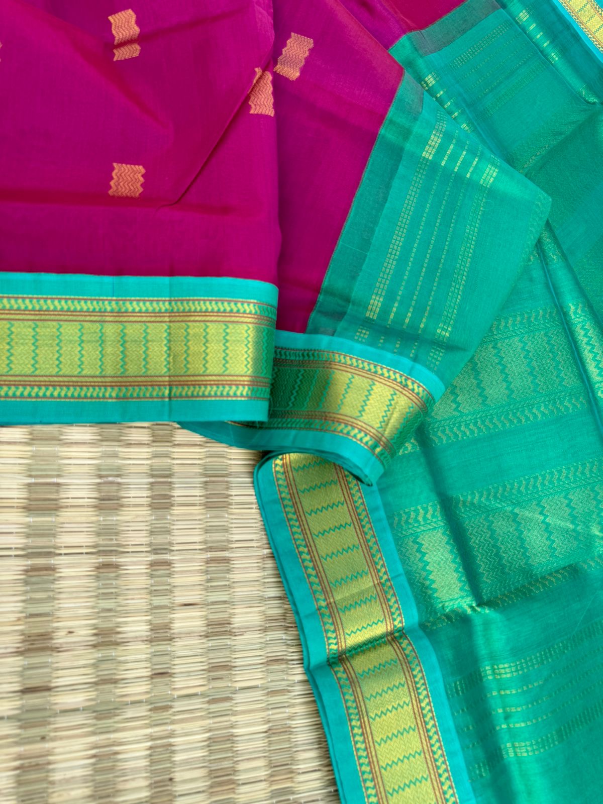 Korvai Silk Cotton - deep purple and teal