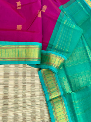 Korvai Silk Cotton - deep purple and teal