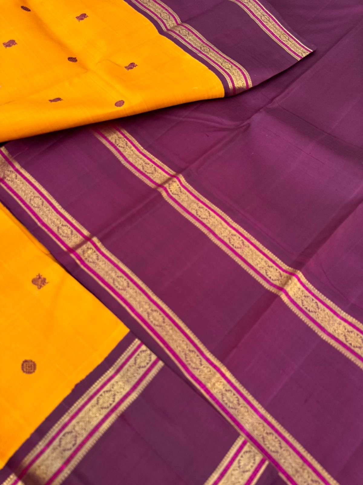 Meenakshi - Heirloom Korvai Kanchivaram - vintage mustard and betel nut