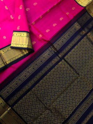 Bliss of Korvai Silk Cottons - stunning dark pink