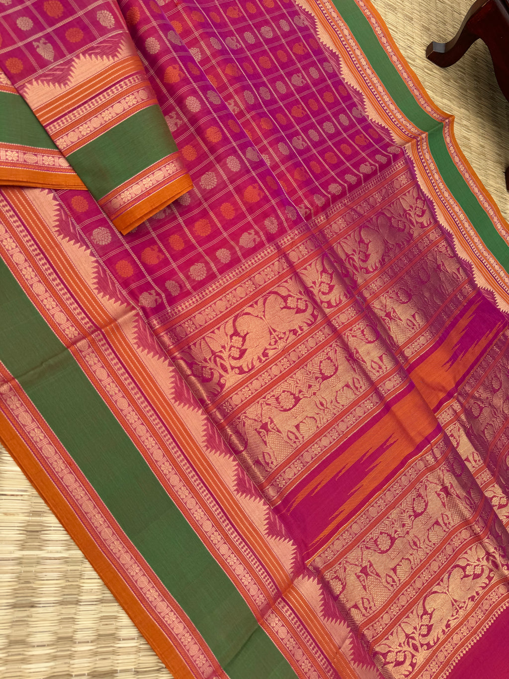 Woven Motifs Silk Cotton - pink 1000 buttas