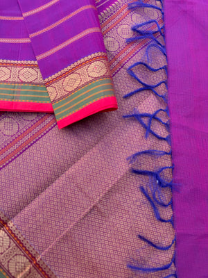 Mangalavastaram -  violet purple veldhari for people who love small borders