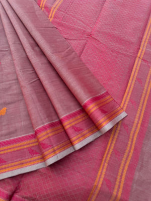 Mangalavastaram - stunning English tone onion peal parrots woven buttas