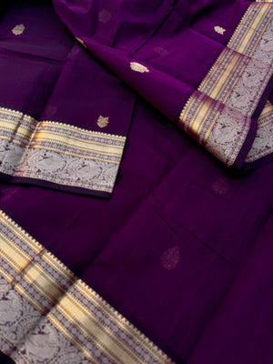 Zari Touched Mangalavastaram - dark deep jammun purple