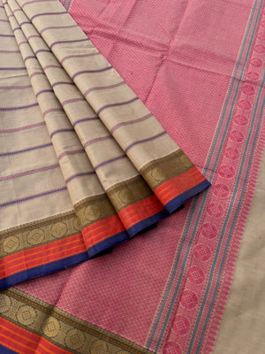 Mangalavastaram - beige and pink veldhari