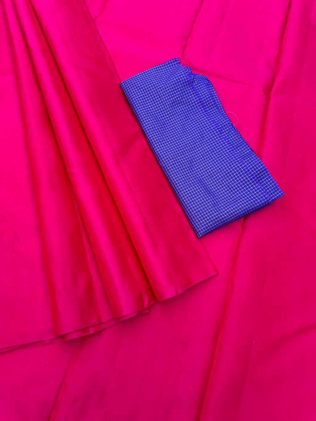 Niram - Celebrating of Full Plain Kanchivaram Silks Paired with Beautiful Blouses -rain pink saree with ms blue zari kattam silk blouse