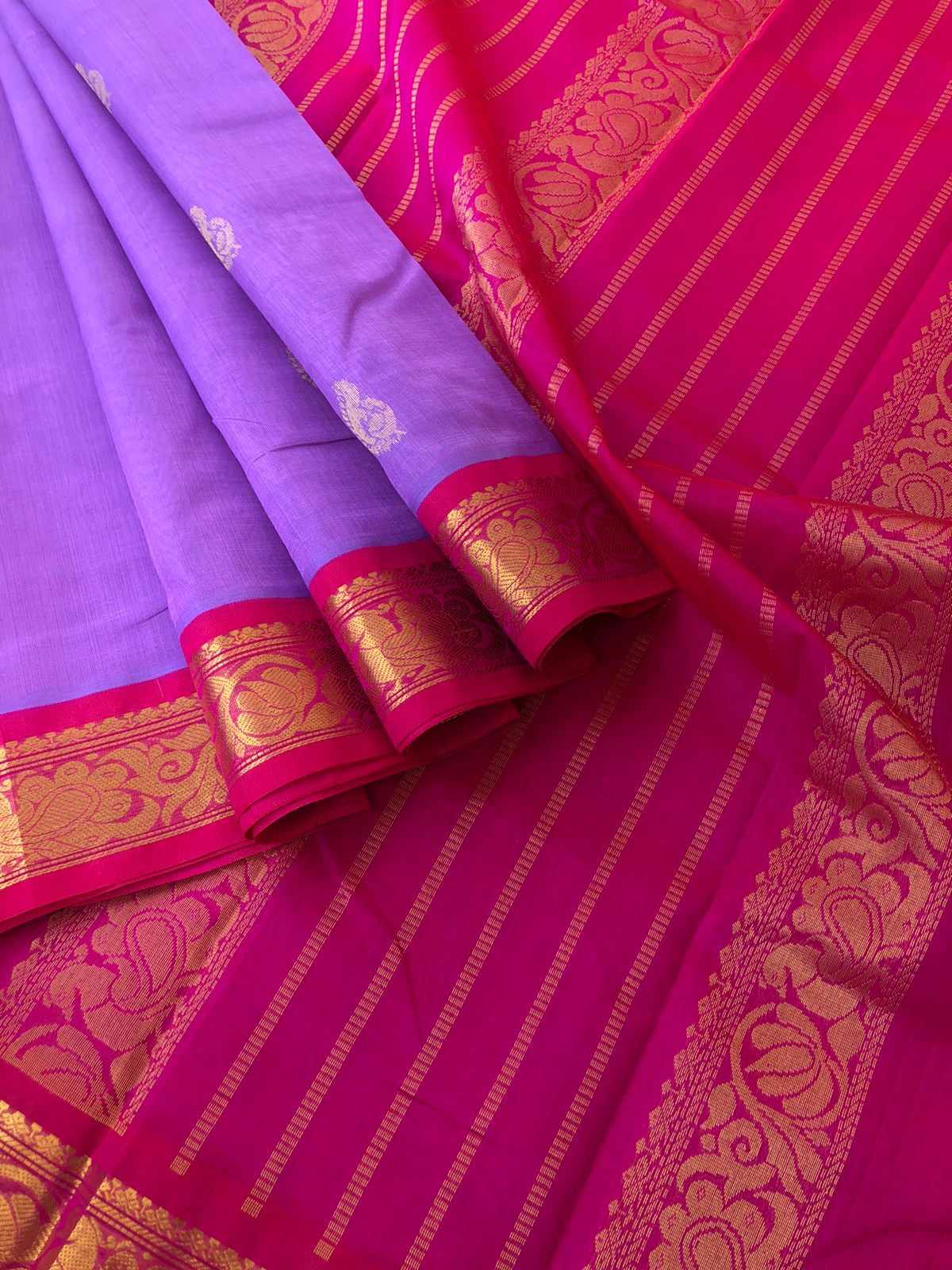 Bliss of Korvai Silk Cottons - December lavenders
