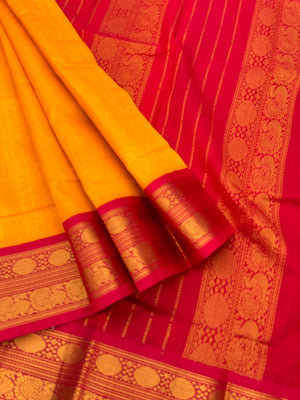 Korvai Silk Cottons - mango yellow and red