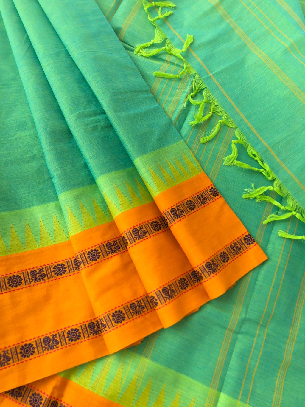 Korvai Stories - absolutely super gorgeous aqua short apple green
