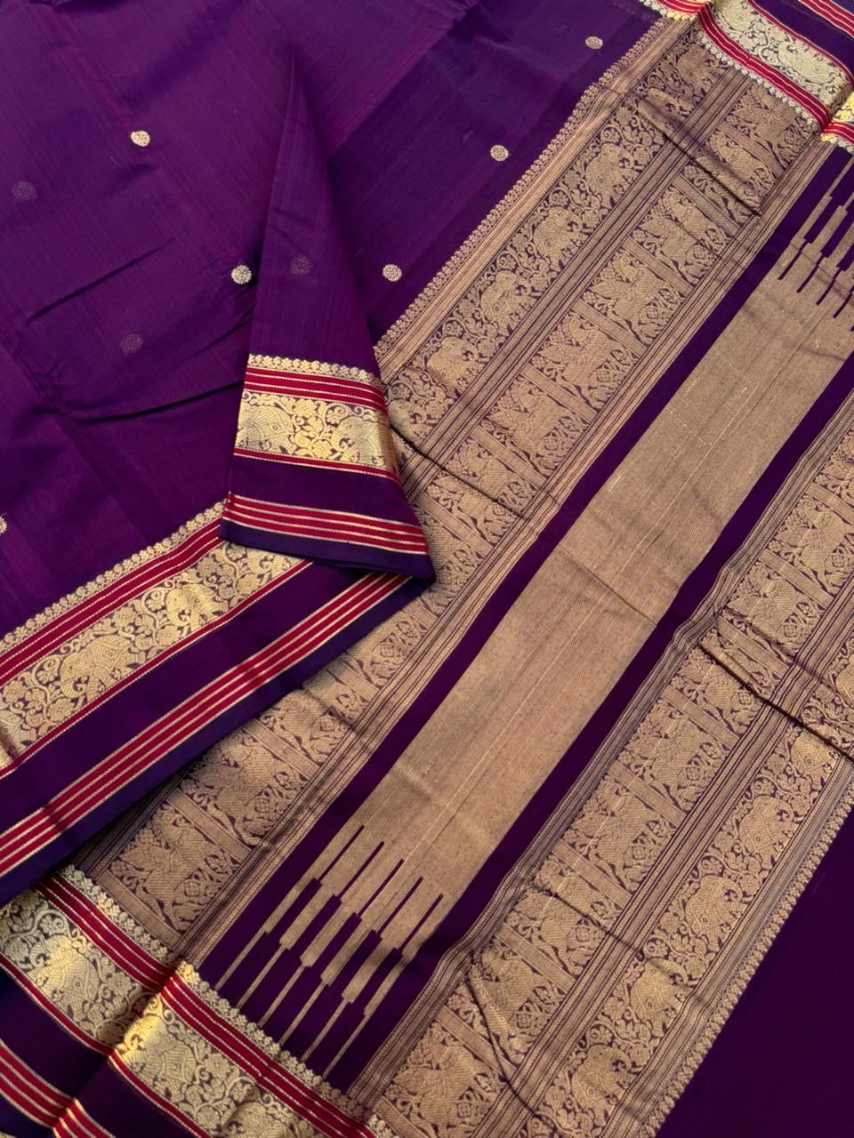 Zari Touched Mangalavastaram - deep brinjal purple