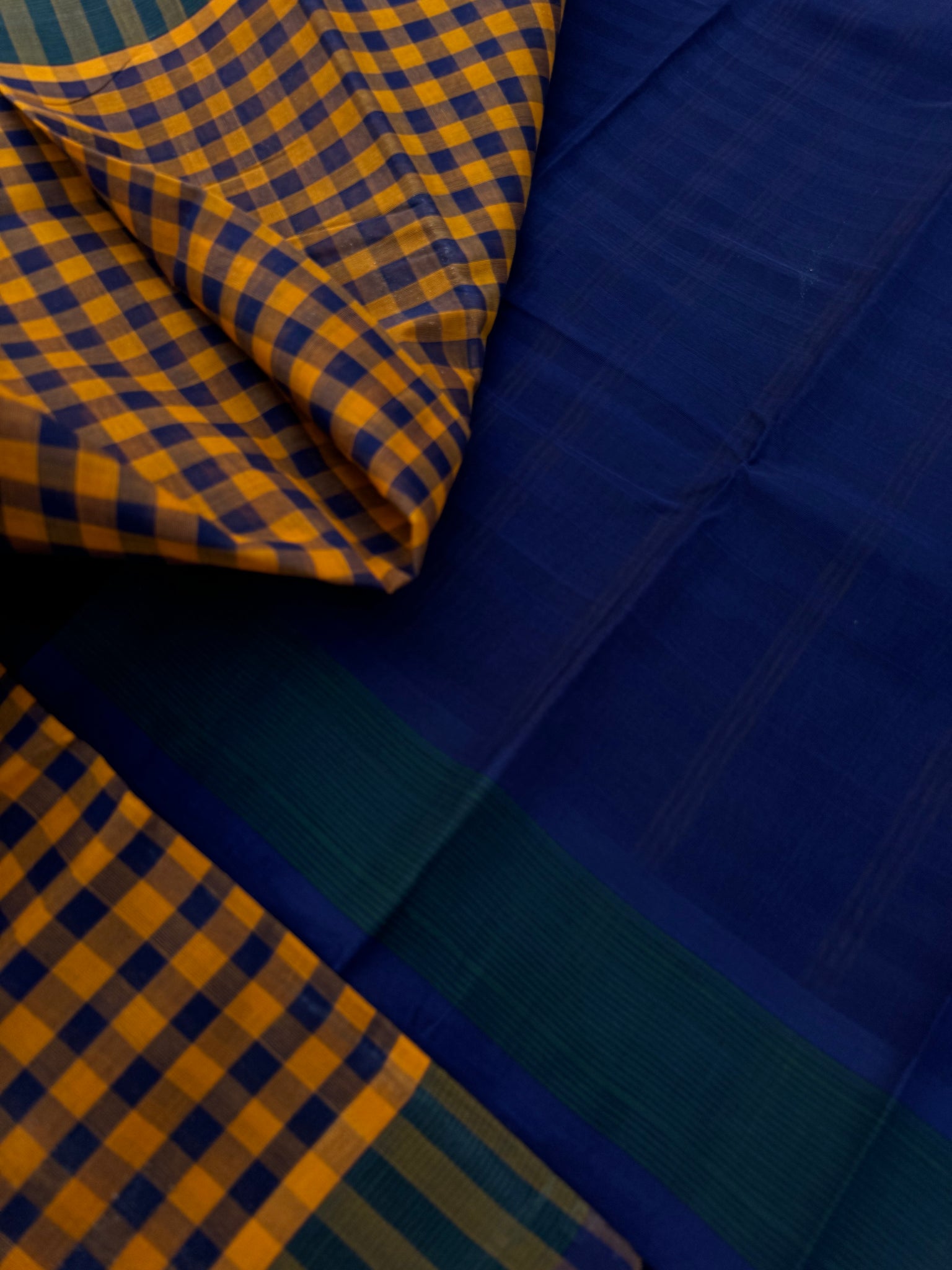 Pragatham - Contrast Play -the deep dark musturd and navy