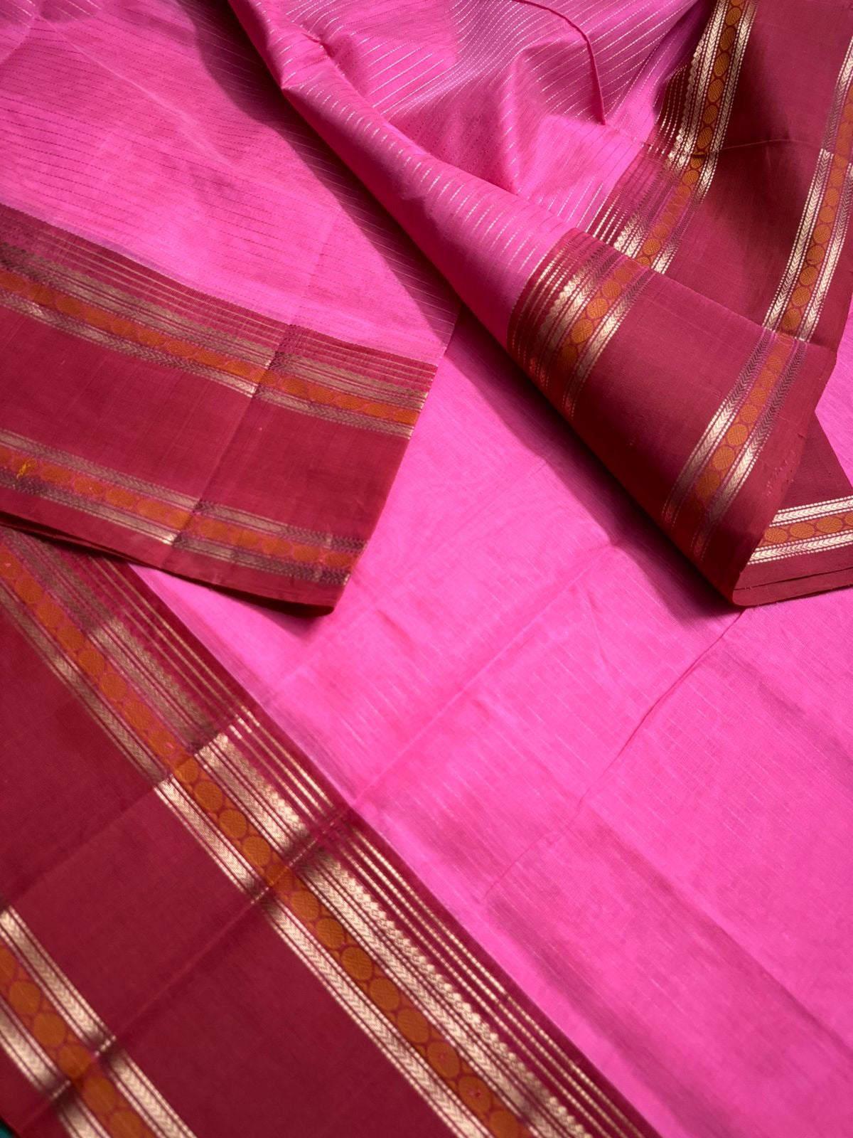 Zari Kissed Silk Cotton - paneer rose pink Vairaoosi