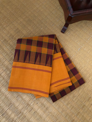 Signature Korvai Silk Cottons - deep mustard and deep aaraku paalum Palamum Kattam