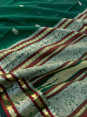 Zari Touched Mangalavastaram - deep Meenakshi green