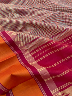 Signature Silk Cotton -beige ice blue aaraku three colour woven kasa kasa kattam
