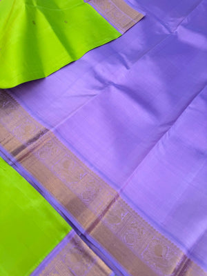 Meenakshi - Heirloom Korvai Kanchivaram - fresh green and lavender