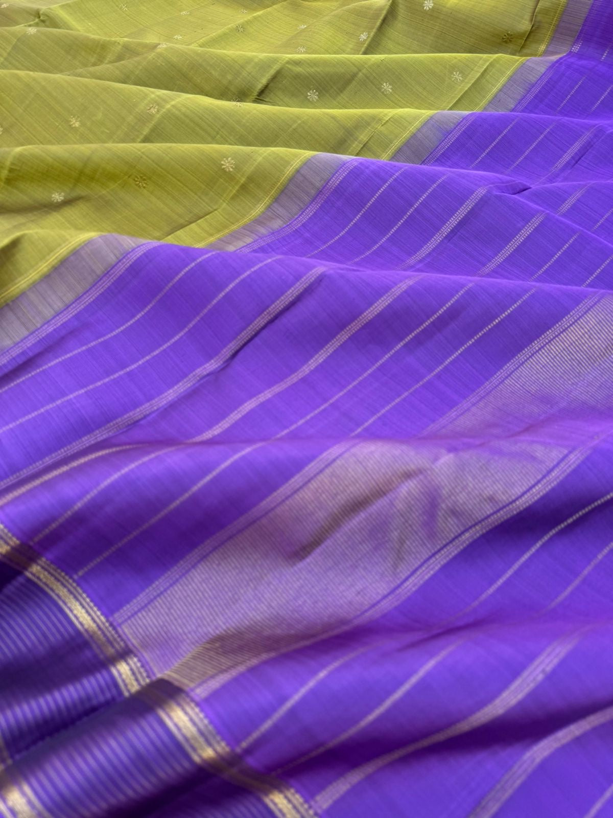 Album Untouched - gorgeous algae green and December poo violet vairaoosi borders with woven buttas