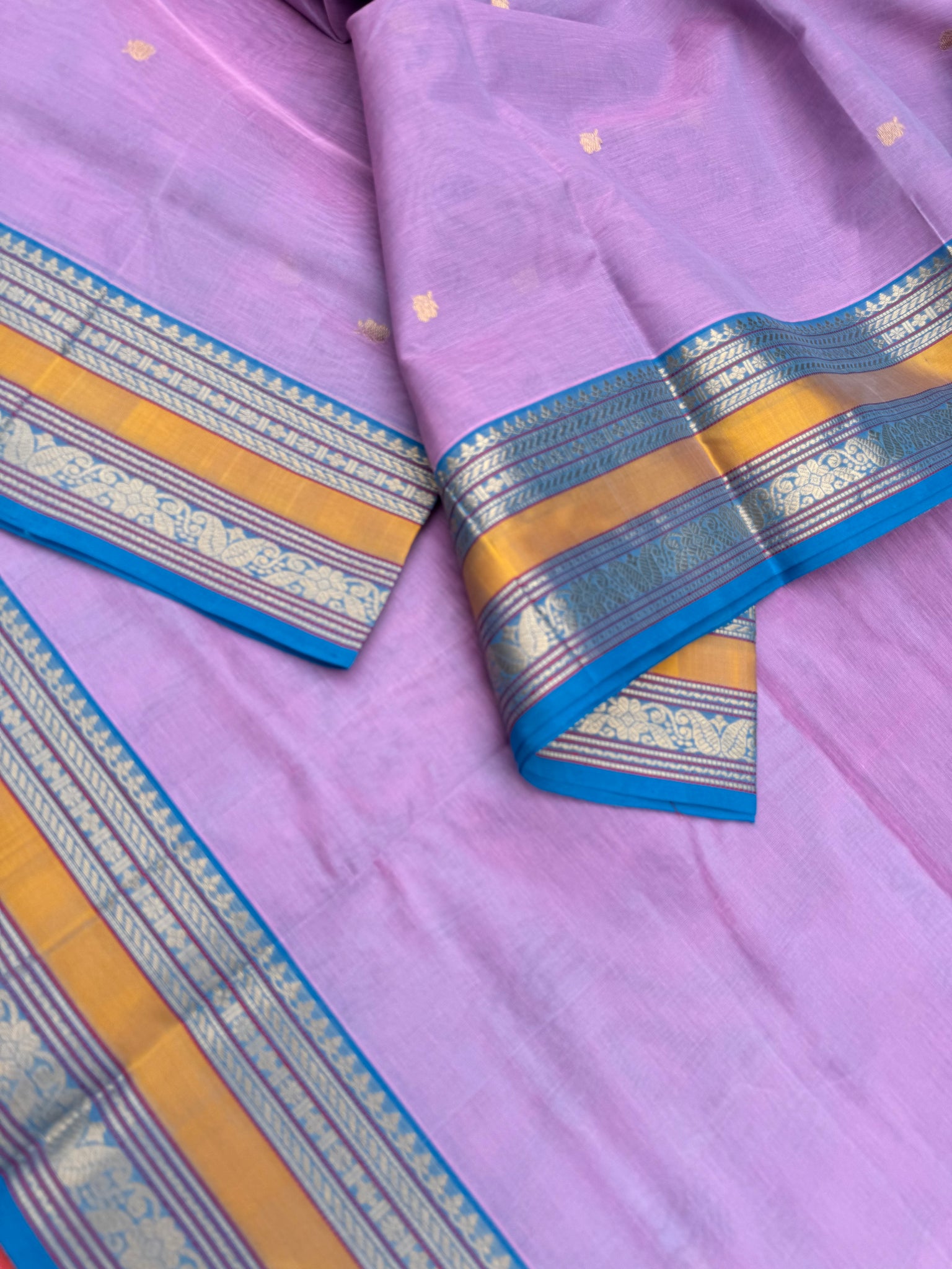 Zari Kissed Silk Cotton - a pastel English lavender at the best