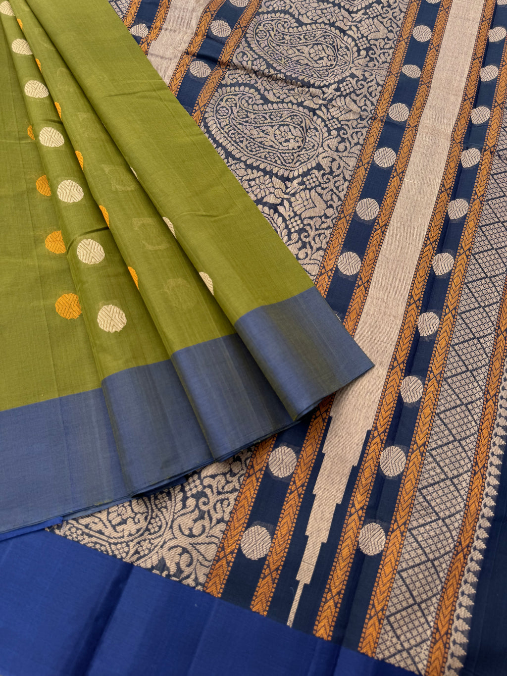 Corporate Style Mangalavastaram - olive algae green