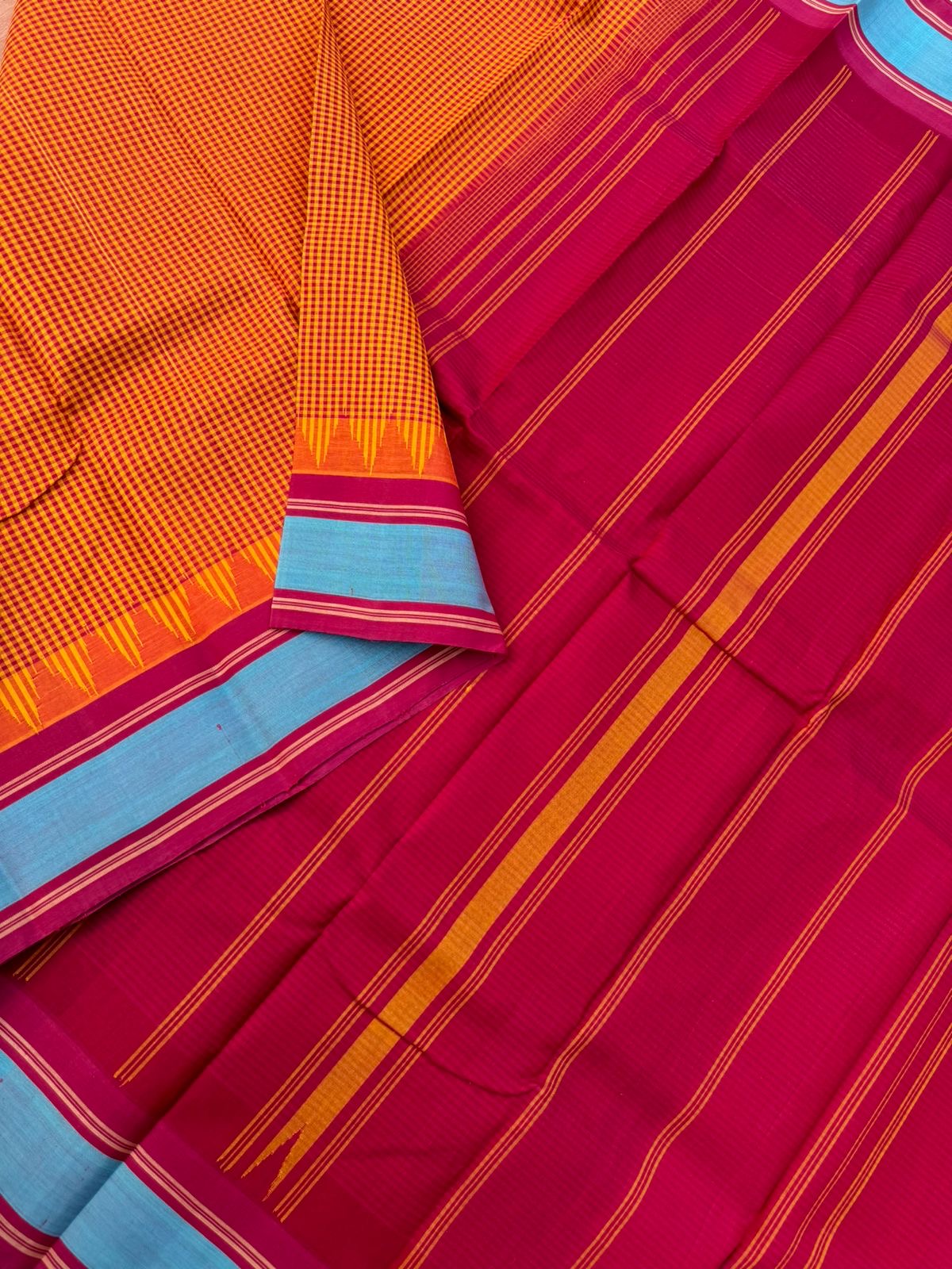 Signature Silk Cotton - mustard rust and aaraku kasa kasa kattam