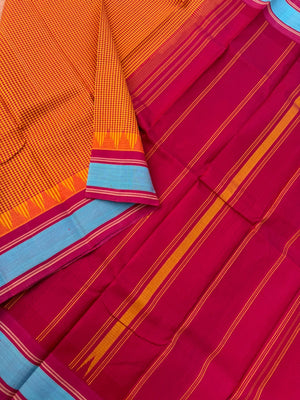 Signature Silk Cotton - mustard rust and aaraku kasa kasa kattam