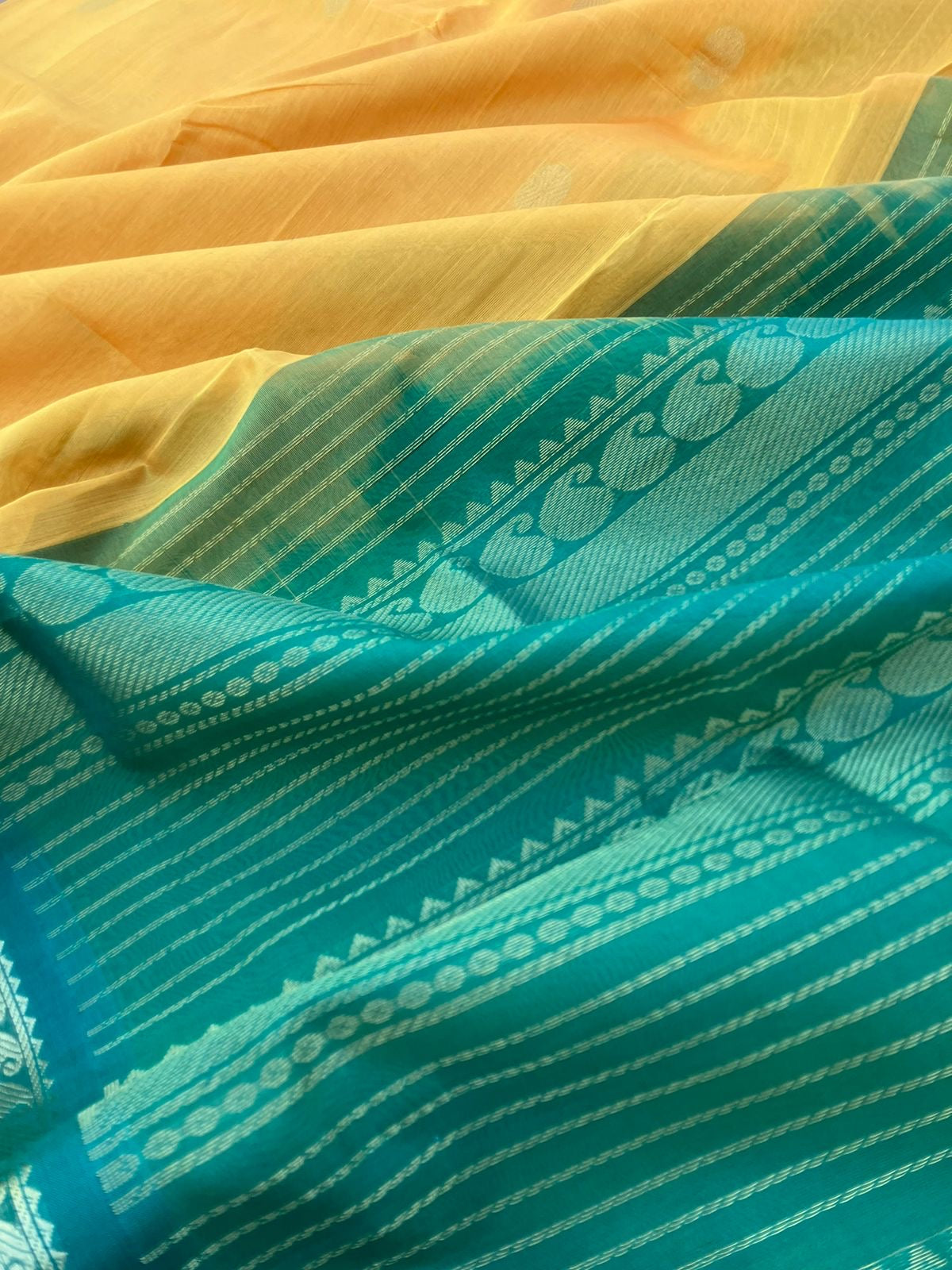 Korvai Silk Cottons - yellow and green