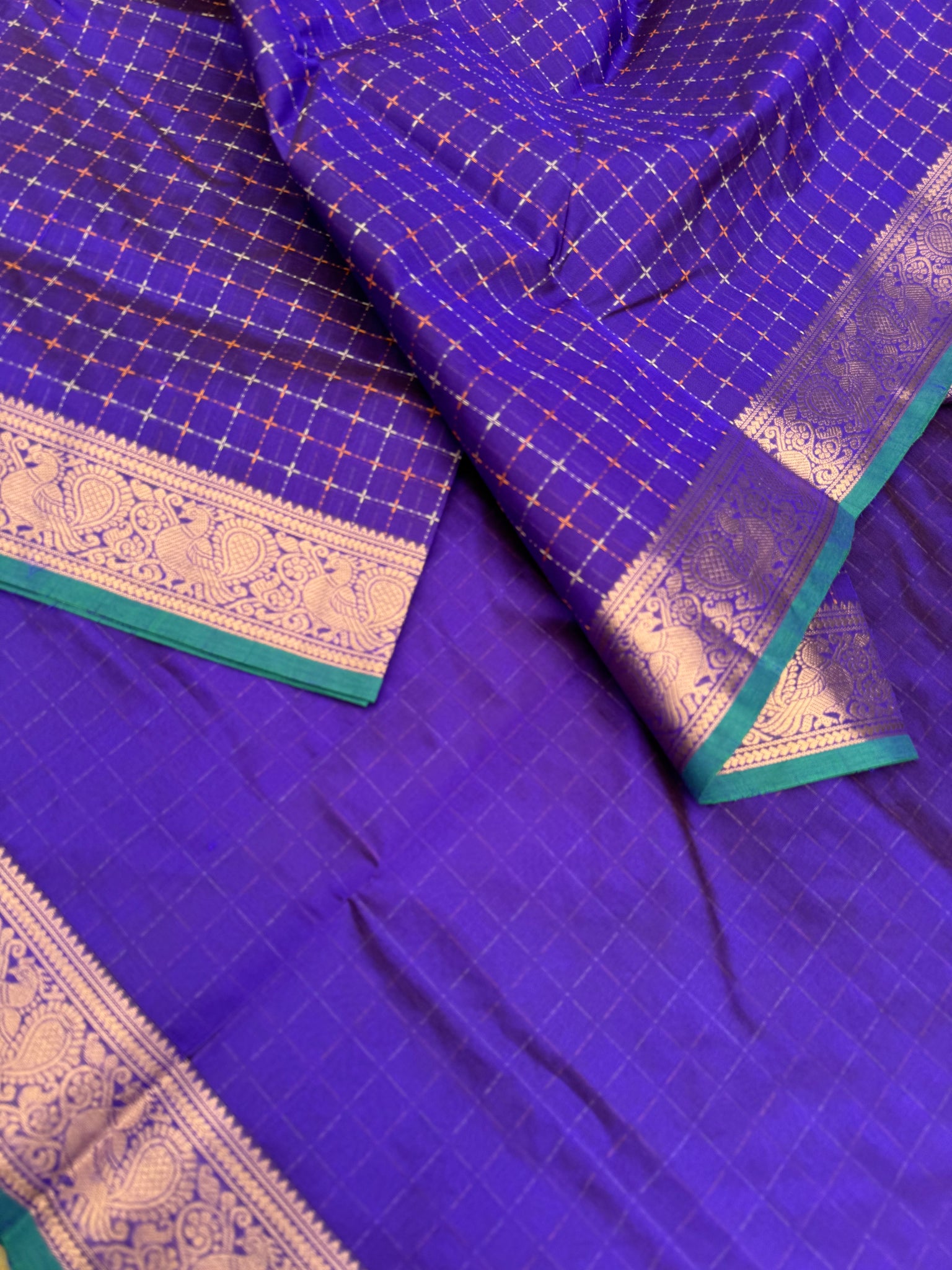 Woven Motifs Silk Cotton - deep violet pluse buttas