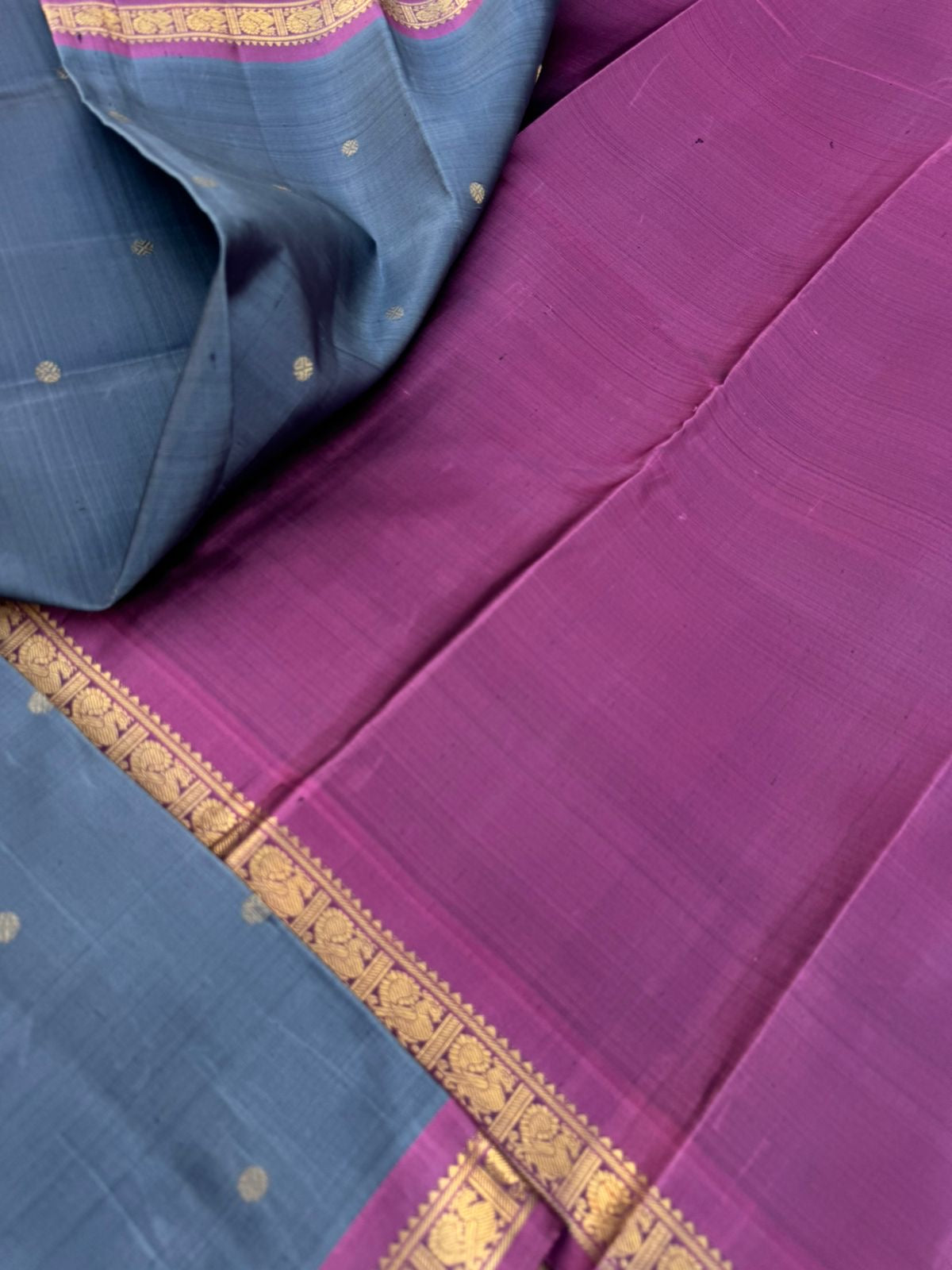 Leela - The bliss of small border Kanchivarams - Simple at the best a deep dark grey