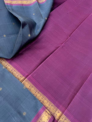Leela - The bliss of small border Kanchivarams - Simple at the best a deep dark grey