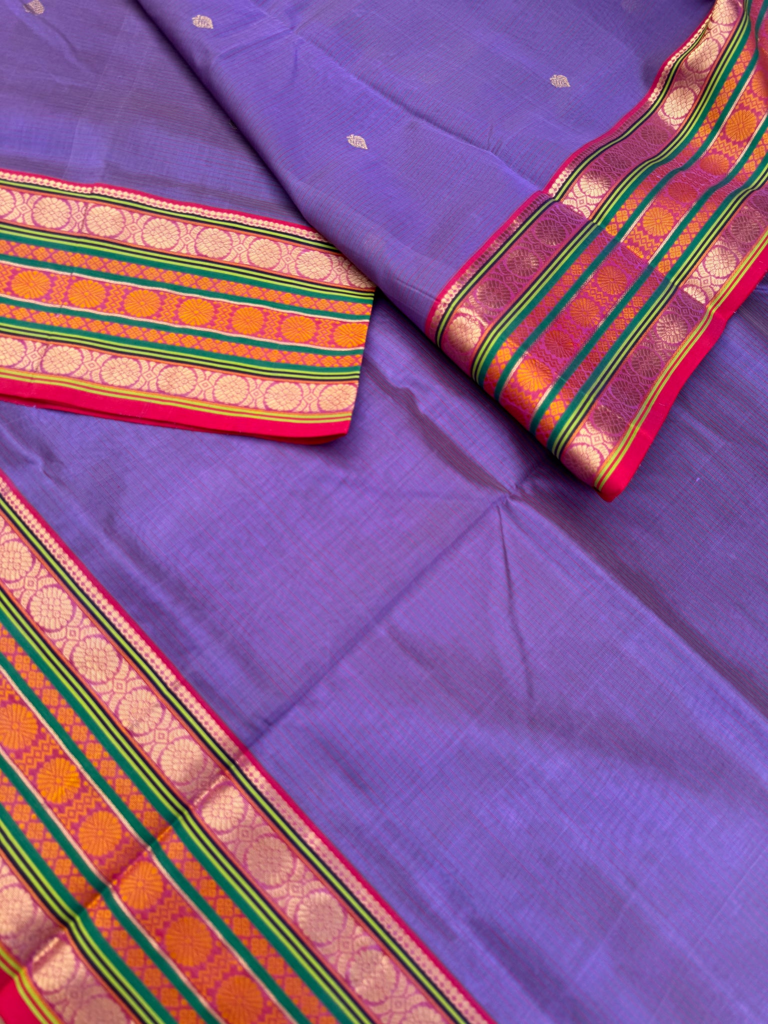 Zari Kissed Silk Cotton - greyish lavender varusai pett