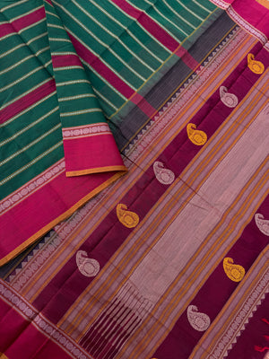 Mangalavastaram - deep green maroon veldhari
