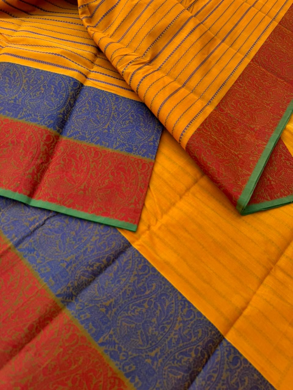 Mangalavastaram - a grandest mustard veldhari with grand border