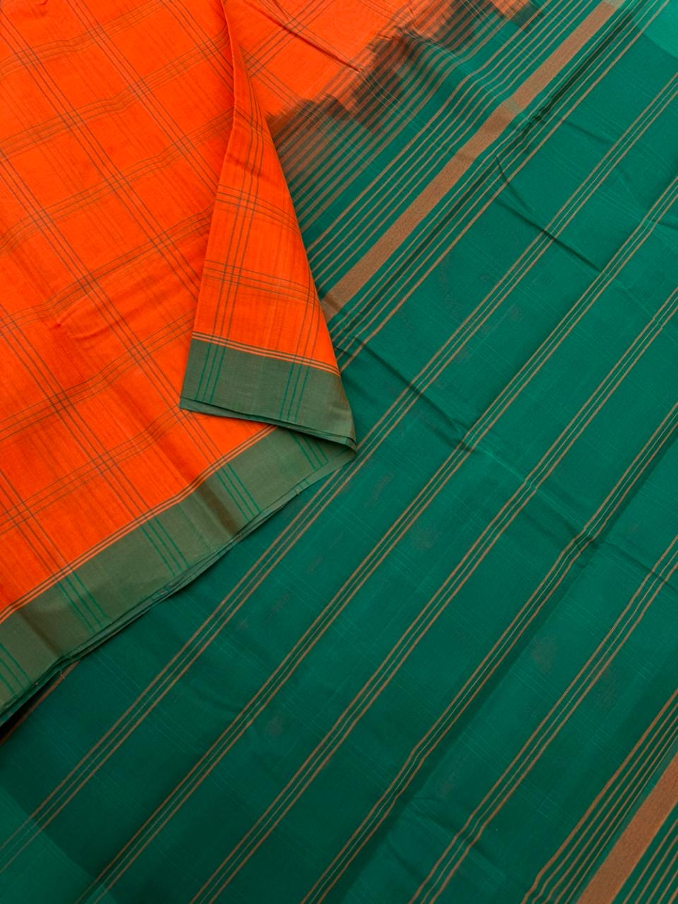 Pragatham - Contrast Play - fanta orange and green