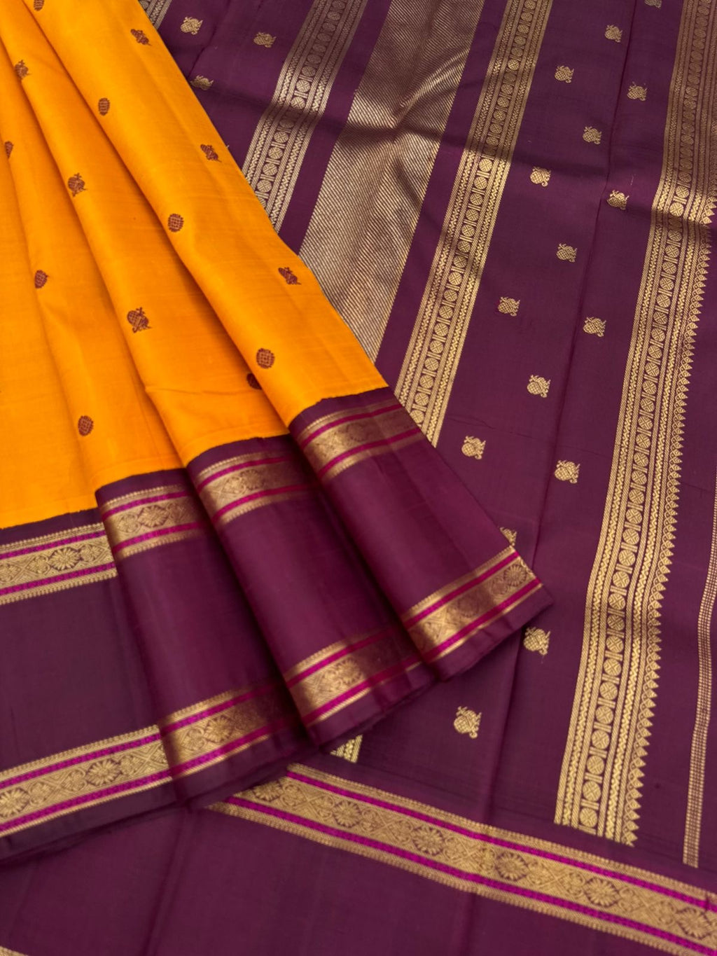 Meenakshi - Heirloom Korvai Kanchivaram - vintage mustard and betel nut