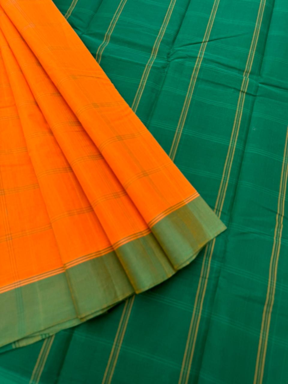 Pragatham - Contrast Play- carrot Orange and green