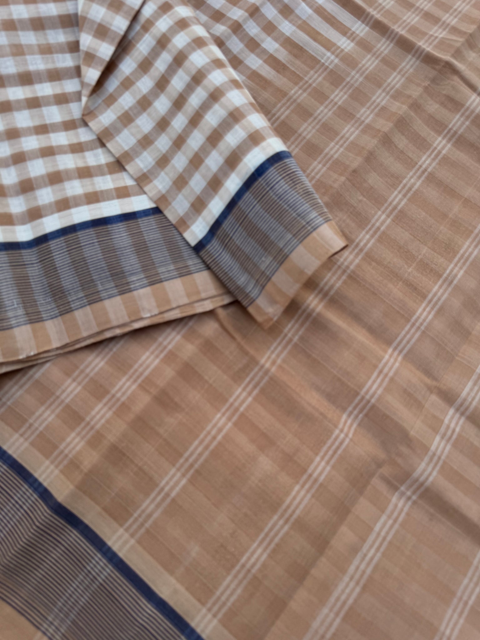 Pragatham - Contrast Play - cream off white and beige