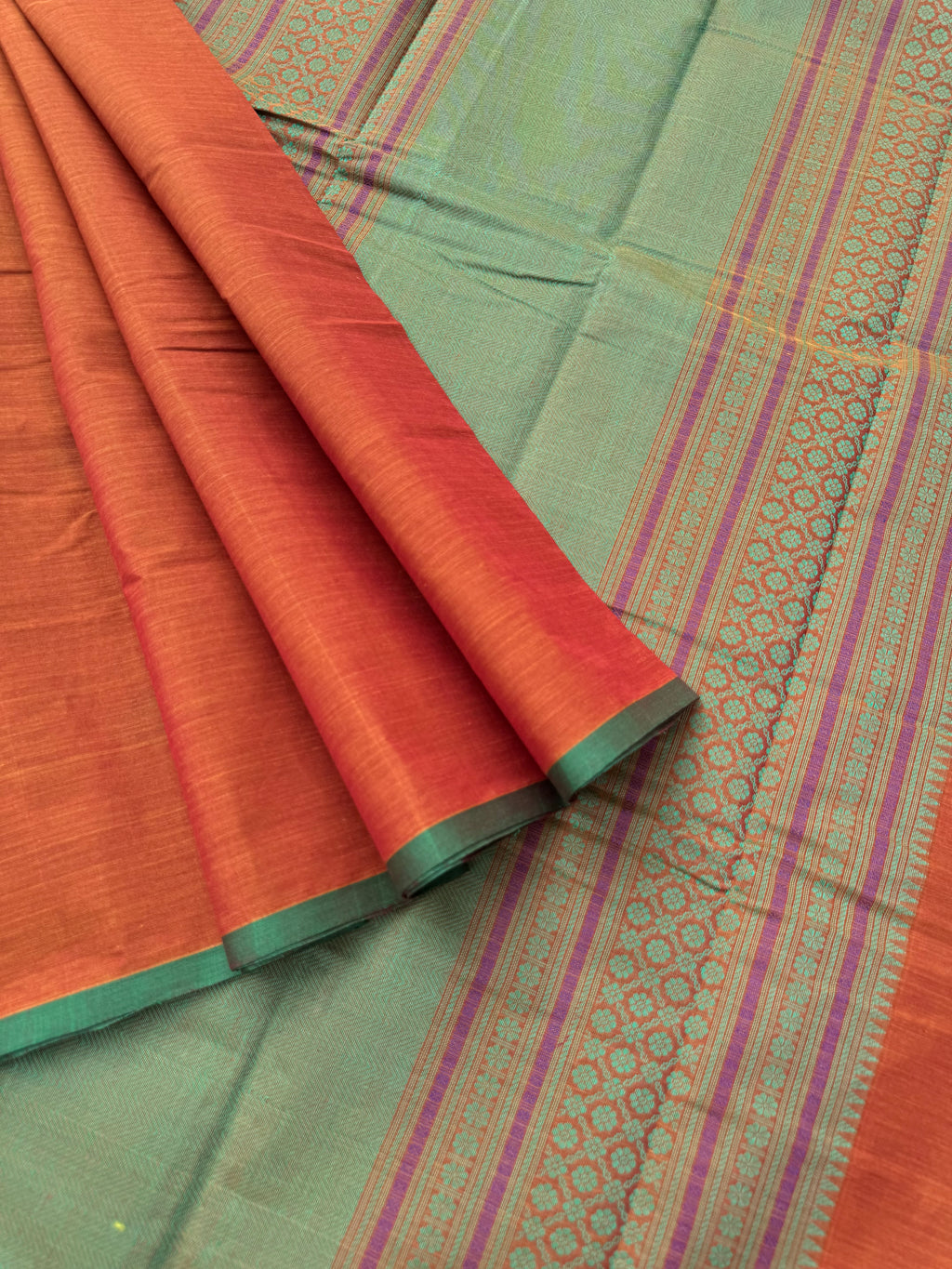 Corporate Style Mangalavastaram - rust and honey