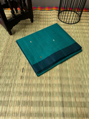 Pragatham - Contrast Play - teal and peacock blue
