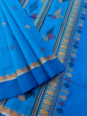 Woven Motifs Silk Cotton -anandha blue bomkai !!
