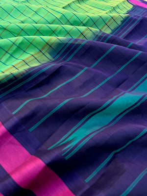 Signature Silk Cotton - pale aqua green and navy blue totaly unusual