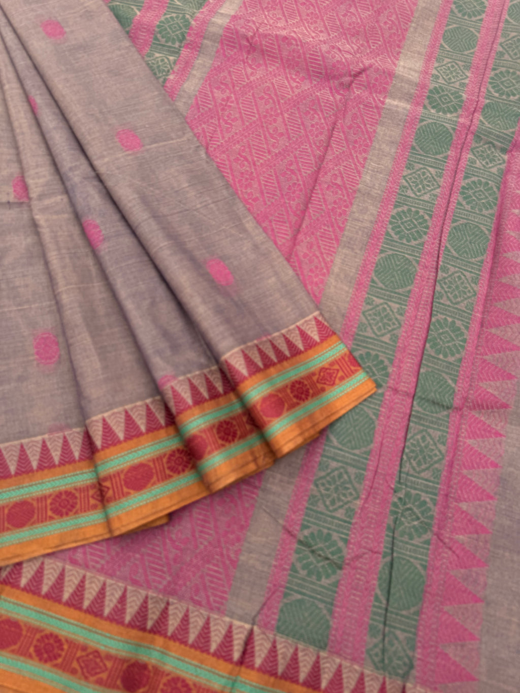 Softer Chettinad - beige grey with small borders