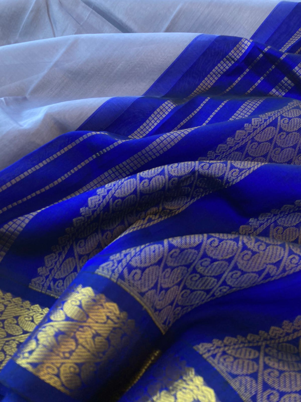 Korvai Silk Cottons - ice blue kind of grey