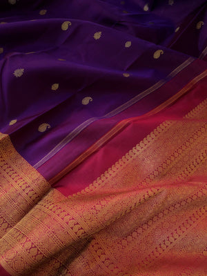 Antique Touch Kanchivarams - dual tone short violet purple and maroon is gorgeous